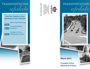 March 2012 Freedom Drive Widening Project
