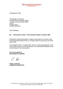 23 September 2008  The Manager, Companies Australian Stock Exchange Limited