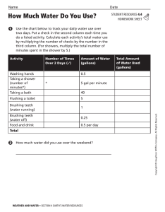 Water Usage Homework: Track Your Daily Consumption