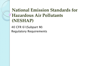 National Emission Standards for Hazardous Air Pollutants (NESHAP)