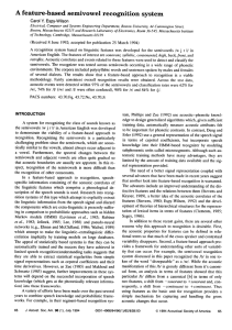 A feature-based semivowel recognition system