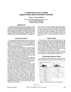 A  PHONETICALLY BASED SEMIVOWEL  RECQGNITION  SYSTEM Y. Carol