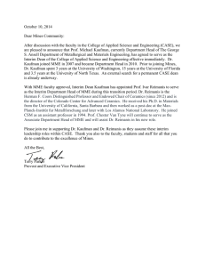 October 10, 2014  Dear Mines Community:
