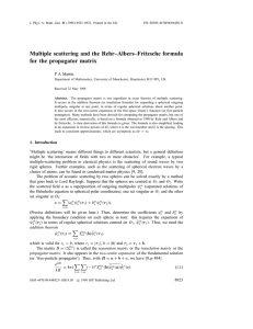 Multiple scattering and the Rehr–Albers–Fritzsche formula for the propagator matrix