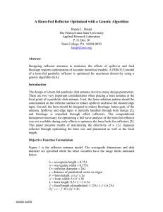 A Horn-Fed Reflector Optimized with a Genetic Algorithm
