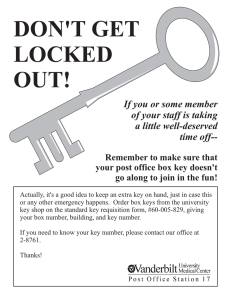 DON'T GET LOCKED OUT! If you or some member