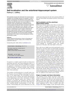 Self-localization and the entorhinal–hippocampal system Kathryn J Jeffery