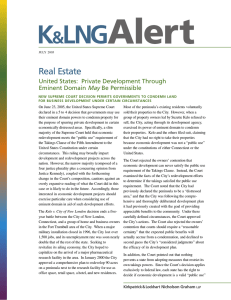 Real Estate United States:  Private Development Through Eminent Domain May Be Permissible