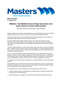 Masters’ new Ballarat store brings low prices and MEDIA RELEASE