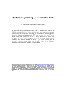 The Minimum Legal Drinking Age and Morbidity in the US
