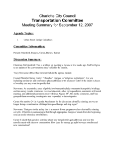 Transportation Committee Charlotte City Council Meeting Summary for September 12, 2007