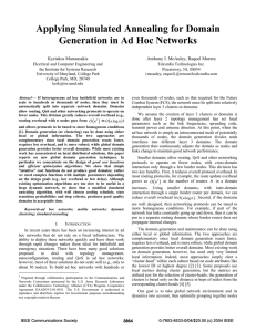 Applying Simulated Annealing for Domain Generation in Ad Hoc Networks Kyriakos Manousakis