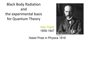 Black Body Radiation and the experimental basis for Quantum Theory