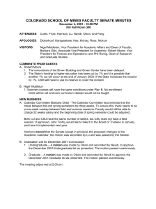 COLORADO SCHOOL OF MINES FACULTY SENATE MINUTES