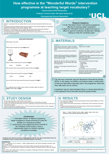 How effective is the &#34;Wonderful Words&#34; intervention