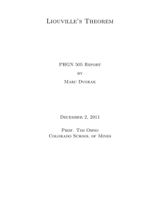 Liouville’s Theorem PHGN 505 Report by Marc Dvorak
