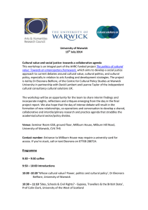 University of Warwick 15 July 2014