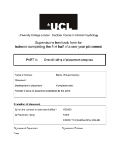 Supervisor's feedback form for