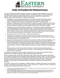Code of Conduct for Student Loans