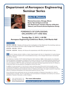 Department of Aerospace Engineering Seminar Series John E. Malooly