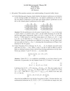 Microeconomic Theory III 14.123 Exam Final