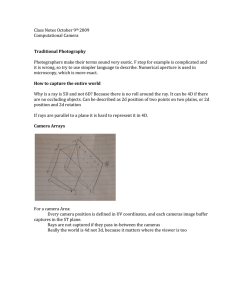 Class Notes October 9 2009  Computational Camera   