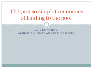 The (not so simple) economics of lending to the poor