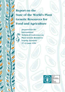 Report on the State of the World’s Plant Genetic Resources for