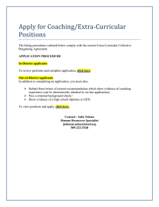Apply for Coaching/Extra-Curricular Positions