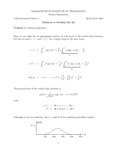 MASSACHUSETTS INSTITUTE OF TECHNOLOGY Physics Department 8.044 Statistical Physics I Spring Term 2013