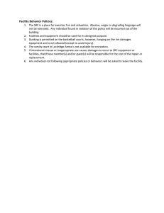 Facility Behavior Policies: