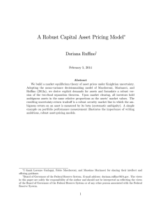 A Robust Capital Asset Pricing Model Doriana Ru¢ no y February 5, 2014