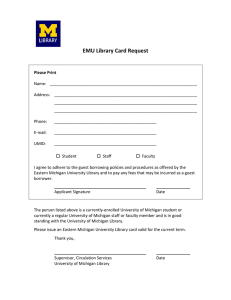 EMU Library Card Request