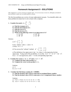 Homework Assignment 0 - SOLUTIONS  CSCI 510/EENG 510