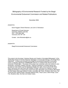 Bibliography of Environmental Research Funded by the Skagit