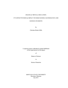 ONLINE &amp; VIRTUAL EDUCATION: SCIENCE STUDENTS