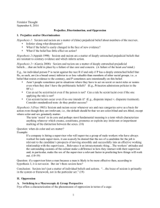 Feminist Thought September 8, 2014 •  Inferior along what dimension?