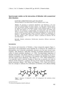 Spectroscopic studies on the interaction of bilirubin with symmetrical alkyl diamines