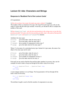 Lecture C2: Ada: Characters and Strings