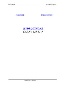 HYDRQUINONE CAS N°: 123-31-9 FOREWORD INTRODUCTION
