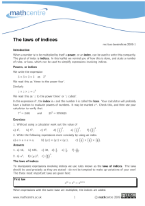 Laws of Indices: Simplify Expressions with Exponents