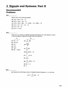 Signals and Systems Problem Set: Part II