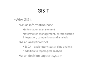 GIS-T •Why GIS-t •GIS as information base •As an analytical tool