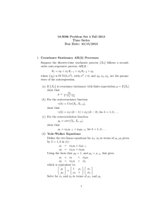 18.S096 Problem Set 4 Fall 2013 Time Series Due Date: 10/15/2013