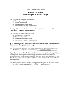 Solution to Quiz #1 The Principles of Robust Design
