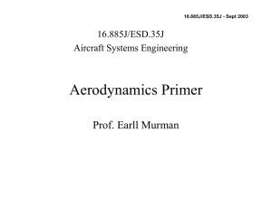 Aerodynamics Primer Prof. Earll Murman 16.885J/ESD.35J Aircraft Systems Engineering