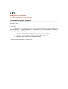 4.406  Ecologies of Construction: Term Project Pre-Approval Submission