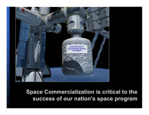 Space Commercialization is critical to the