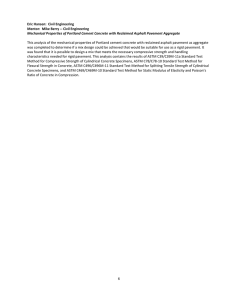 This analysis of the mechanical properties of Portland cement concrete... Eric Hansen:  Civil Engineering