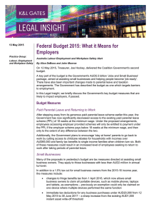 Federal Budget 2015: What it Means for Employers